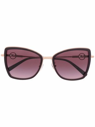 Michael Kors logo-arm sunglasses - women - Metal - 55 - Gold