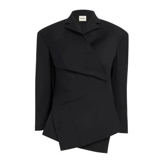 Khaite Palto Wrap Blazer Jacket - female - Khaite - Blazers - Black - XS - Jackets