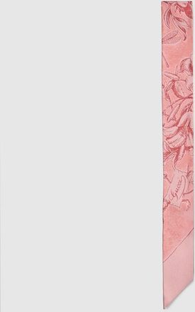 Gucci Printed Silk Twill Ribbon, Pink