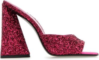 The Attico Fuchsia Glitters Devon Mules