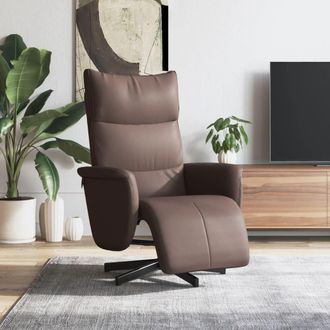 vidaXL Sill&oacute;n Reclinable Con Reposapi&eacute;s Cuero Sint&eacute;tico Marr&oacute;n Vidaxl