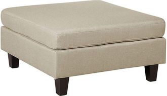 Beliani Beliani - Modern Fabric Ottoman Square Footstool Beige Polyester Padded Fevik