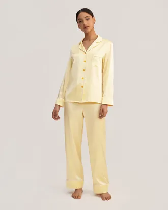 LilySilk Womens Golden Cocoon Silk Pajama Set