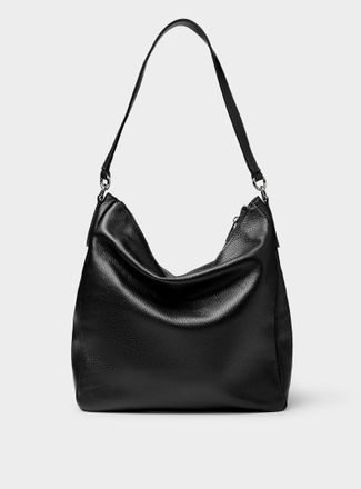 Simons Womens Pebbled leather minimalist hobo bag Exclusive collection from Italy