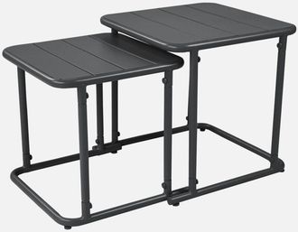 Sweeek Mesa Nido Exterior Cuadrada De Acero, 45cm