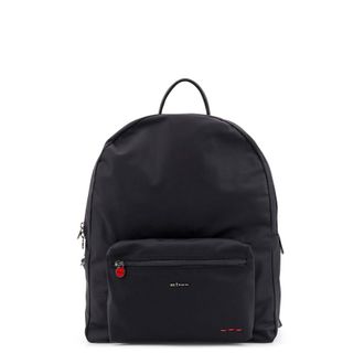 Kiton Nylon Backpack With Metal Lettering Logo