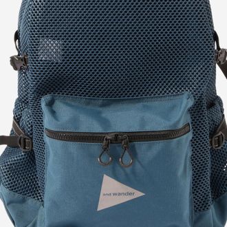 And Wander Mens Backpack With Mesh Panels Light Blue Nylon Polyester Backpacks