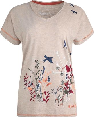 Weird Fish Dames/Dames Zwermend Zwaluwen Marl Organic T-shirt (Zandduin)