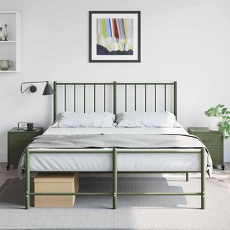 Berkfield Home Stylish Bedside Cabinets 2 pcs Olive Green 36x39x43.5 cm Steel