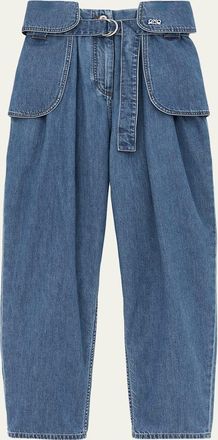 Loewe Belted Barrel-Leg Cargo Jeans