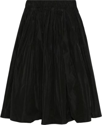 Susanne Bommer Midi-rok met elastische taille - Zwart