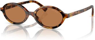 Miu Miu 04Zs Zonnebril - Dames - Accessoires - Bruin - Maat: 50 MM Zijde
