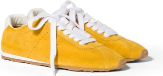 Miu Miu Plume Suede Sneakers, Woman, Sunny Yellow, Size 35,5