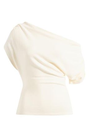 Reformation Iris One-Shoulder Knit Top in Fior Di Latte at Nordstrom, Size X-Large
