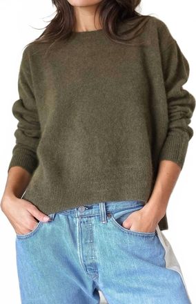 C.T. Plage Raccoon Side Slit Pullover In Olive