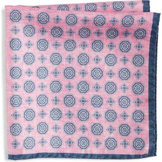 Nordstrom Medallion Reversible Silk Pocket Square in Pink at Nordstrom