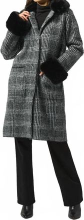 Joseph Ribkoff Plaid Coat In Black/white