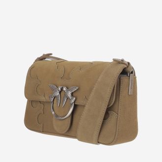 Pinko Womens Shoulder Bag Love One Pinecone Suede