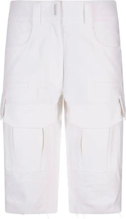 Givenchy Korte Broeken, Heren, Wit, W38, Katoen, Cargo Bermuda Shorts