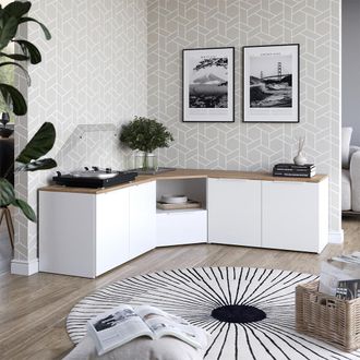 Vicco Conjunto De Sal&oacute;n Wido, Blanco/sonoma, 2 Partes, Vicco