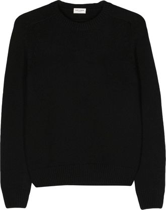 Saint Laurent crew-neck cashmere sweater - women - Cashmere - L - Black