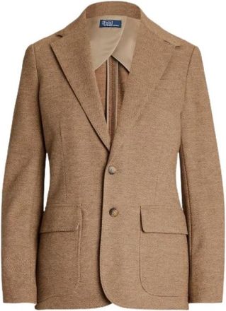Polo Ralph Lauren Wol en Katoen Chevron Blazer - Dames - Blazers - Bruin - 2XS - Katoen - Jassen