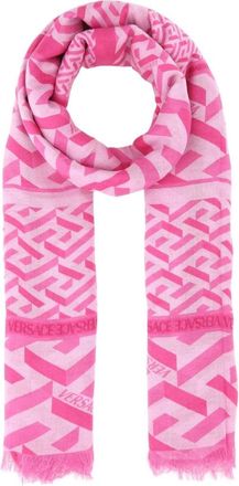 Versace Bedrukte Modale Mengeling Sjaal - Dames - Wintersjaals - Roze - ONE Size - Accessoires