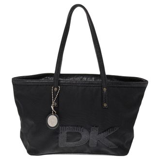 DKNY Dkny Black Nylon And Leather Sequin Logo Tote