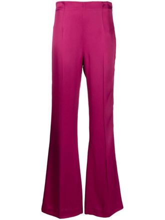 Twin-Set Pantaloni a gamba ampia con finiture in raso - Rosa