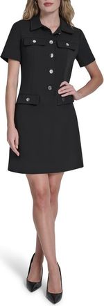 DKNY Short Sleeve Shirtdress in Black at Nordstrom Rack, Size 10
