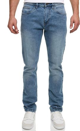 Indicode Regular-fit-Jeans INDICODE INTony, Herren, Gr. 28, L&auml;nge 34, blau wash, Denim/Jeans, Obermaterial: 98% Baumwolle, 2% Elasthan, Abriebeffekte, regular 