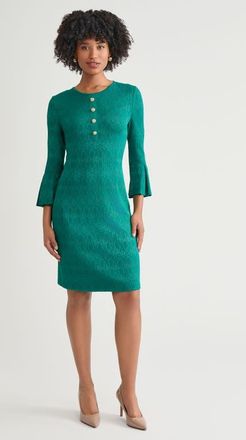 Ming Wang Tonal Multi-Stitch Sheath Dress in Everest at Nordstrom, Size X-Large P