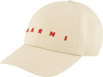 Marni Cotton Logo Baseball Cap - - Accessories - Uomo - Beige - M
