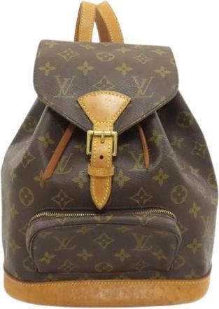 Louis Vuitton Pre-owned Montsouris MM Backpack - Dames - Vintage Rugzakken - Bruin - ONE Size - Vintage