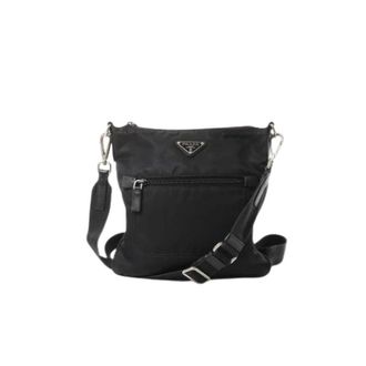 Prada Pre-owned Cross Body Bags, male, Black, Size: ONE SIZE Pre-owned Tessuto Crossbody Bag