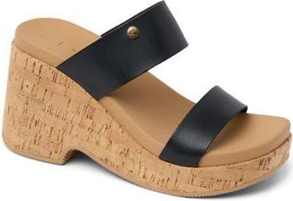 Reef Sunset Ibiza Platform Slide Sandal in Black/Tan at Nordstrom, Size 8.5
