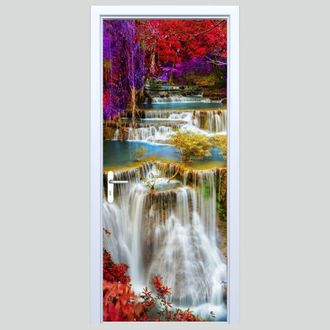 OEM Adhesivo De Tela Para Puerta, Dise&ntilde;o De Cascada Forestal 312pd