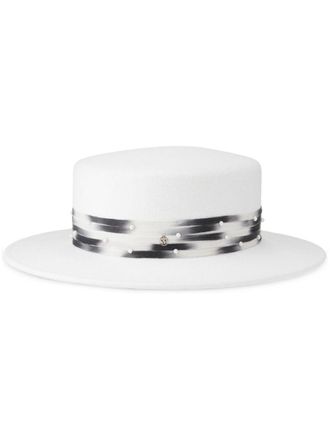 Maison Michel Cappello Kiki con nastro - Bianco