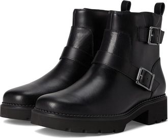 Vionic Folsom Booties Womens Black Leather Side-Zipper Ankle Boots ZAP53