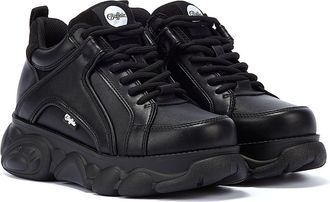 Buffalo CLD Corin Womens Black Trainers Synthetic Leather - Size UK 6.5