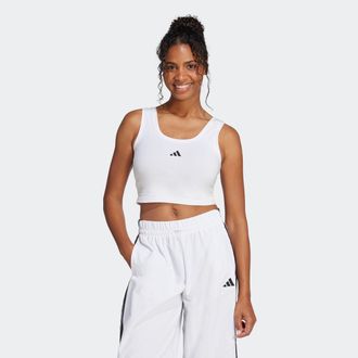 adidas Tanktop ADIDAS SPORTSWEAR ESSENTIALS SMALL LOGO COTTON LIFESTYLE, Damen, Gr. XXL, schwarz-weiss (wei&szlig;, schwarz), Obermaterial: 93% Baumwolle, 7% Elast