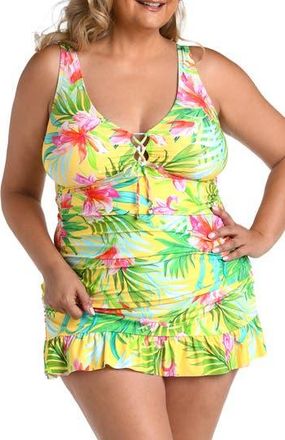 La Blanca Calypso Tankini in Yellow Multi at Nordstrom Rack, Size 20W