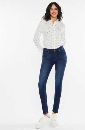 Kancan Madison Essentials Mid Rise Super Skinny in Super Dark Wash at Nordstrom, Size 25