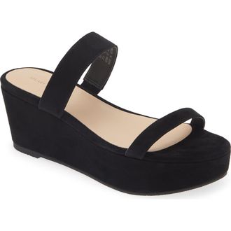 Stuart Weitzman Boardwalk Flat Wedge Slide Sandal in Black at Nordstrom Rack, Size 6.5