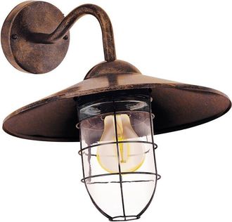 Eglo Eglo - Applique Esterno Classica Melgoa Metallo Rame Vetro Bianco 1 Luce E27