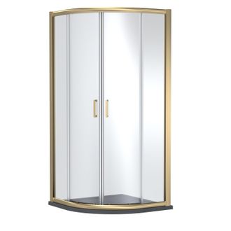 Balterley Quadrant Enclosure with Tray: 1000 x 1000 mm Brushed Brass/Grey in Metallics
