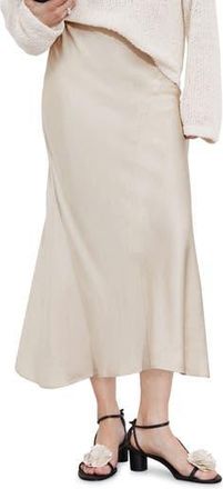 & Other Stories Satin Midi Skirt in White Dusty Light at Nordstrom Rack, Size 0