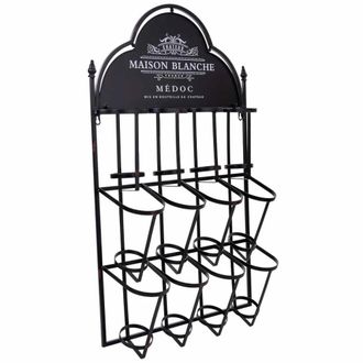 Wanderlust Deco Botellero de pared de metal para 8 botellas 53 x 17 x 90h cm
