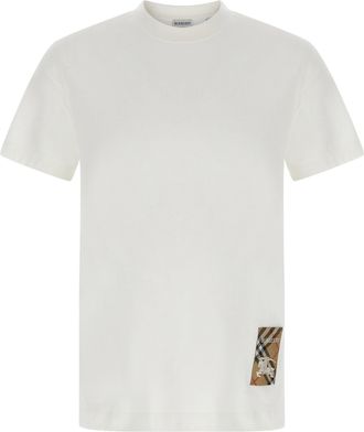Burberry Burberry Check Patch T Shirt Bianco-Uomo