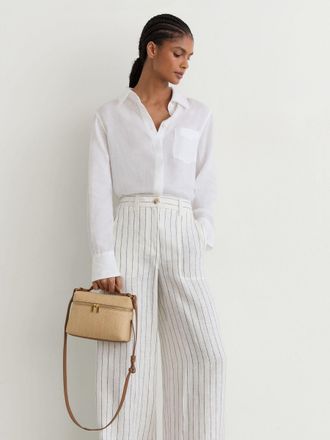 Reiss Natural Raffia-effect Vanity Crossbody Bag